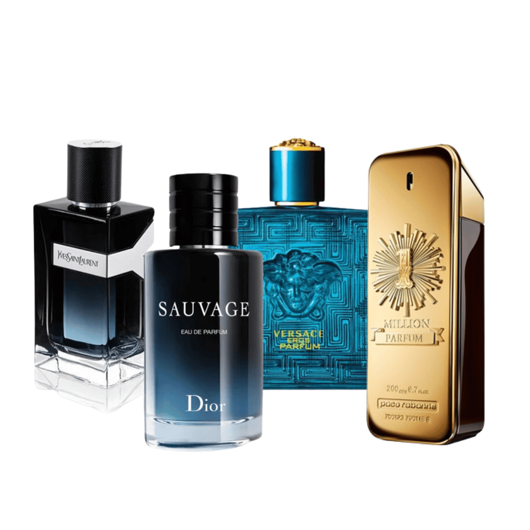 Coffret 4 Parfums - 1 Million, Dior SAUVAGE, Yves Saint Laurent Y MEN et Versace EROS (ACHETEZ 1, OBTENEZ 4)